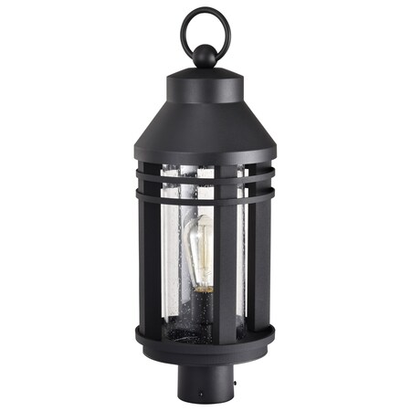 Nuvo Wilton - 1 Light Post Top - Matte Black with Clear Seeded Glass 60/8105